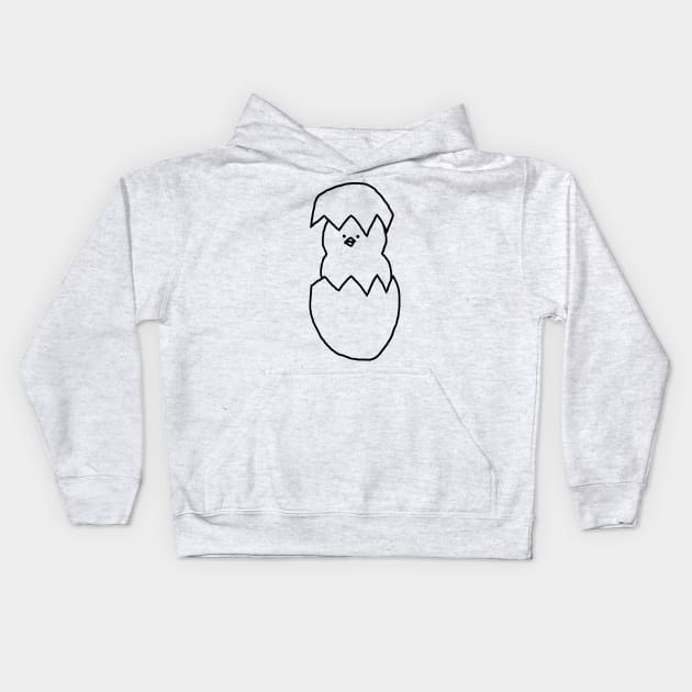 Spring Chicken Minimal Line Kids Hoodie by ellenhenryart